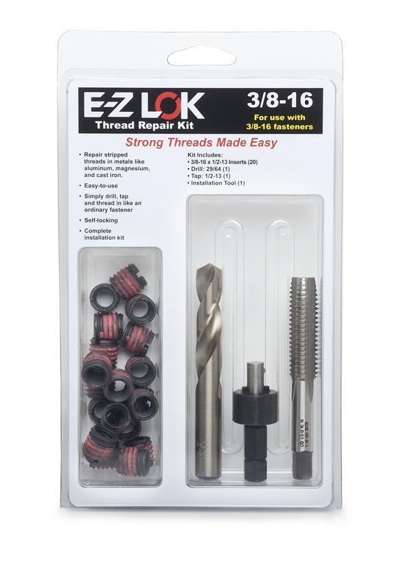 Wallers Industrial Hardware  E-Z LOK™ Thread Repair Kit - Thin Wall - 3/8"-24 UNF x 1/2"-13 UNC