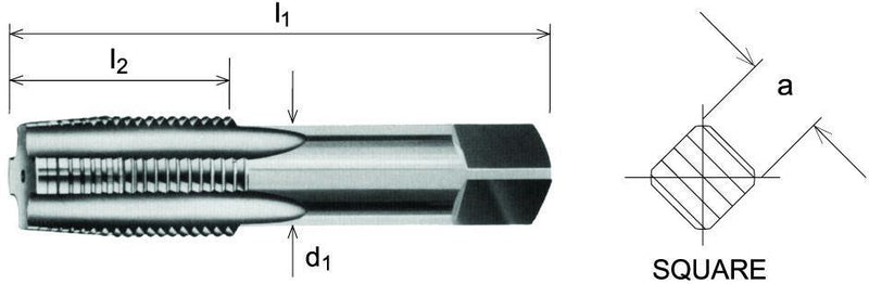 Wallers Industrial Hardware  SOMTA - CARBON STEEL BSPF TAP 1.1/2" BOTTOM (PARRALLEL FORM)