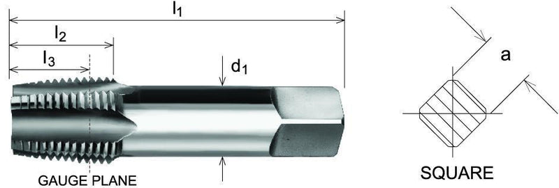 Wallers Industrial Hardware  SOMTA - HSS BSPT TAP 1-1/2" (BOTTOMING LEAD, TAPER FORM)