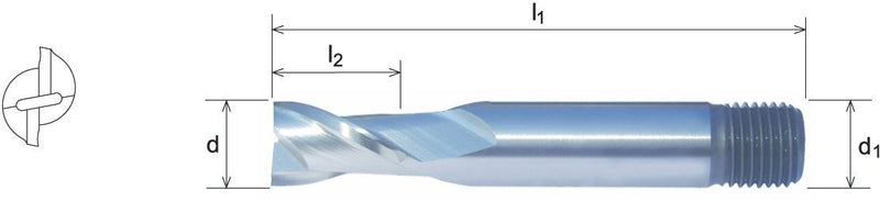 Wallers Industrial Hardware  SOMTA - HSS-Co 2 FLUTE SLOT DRILL  13MM (UNCOATED, SHORT SERIES)