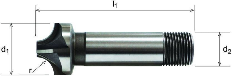 Wallers Industrial Hardware  SOMTA - HSS-Co CORNER ROUNDING CUTTER 8MM (THREADED SHANK, UNCOATED)
