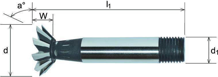 Wallers Industrial Hardware  SOMTA - HSS-Co DOVETAIL CUTTER 16MM X 60 DEG (THREADED SHANK)