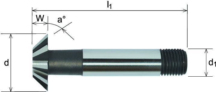 Wallers Industrial Hardware  SOMTA - HSS-Co INVERTED DOVETAIL CUTTER 20MM X 60 DEG (THREADED SHANK)