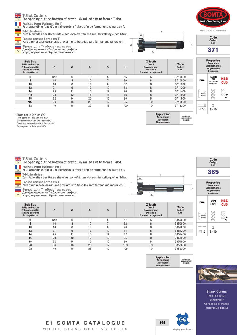 Wallers Industrial Hardware  SOMTA - HSS-Co T-SLOT CUTTER 18MM (THREADED SHANK )