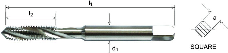 Wallers Industrial Hardware  SOMTA - HSSE-V SPIRAL FLUTE METRIC TAP M10 x 1.5  (STANDARD)